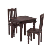 Ajmer Solid Sheesham Wood 2 Seater Dining Set (Without Cushion, Walnut Finish)